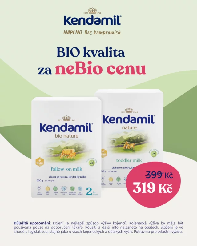 BIO kvalita za neBIO cenu⁉️ Kendamil BIO Nature (600 g) teď pořídíte za stejnou cenu jako Kendamil Premium (600 g).

Dopřejte svému děťátku recepturu z BIO plnotučného mléka. Teď výhodněji než kdy dřív. ✨

🛒 Koupíte jej na našem oficiálním e-shopu @healthfactory_cz.

📅 Akce platí od 2. 2. do 1. 3. 2026.