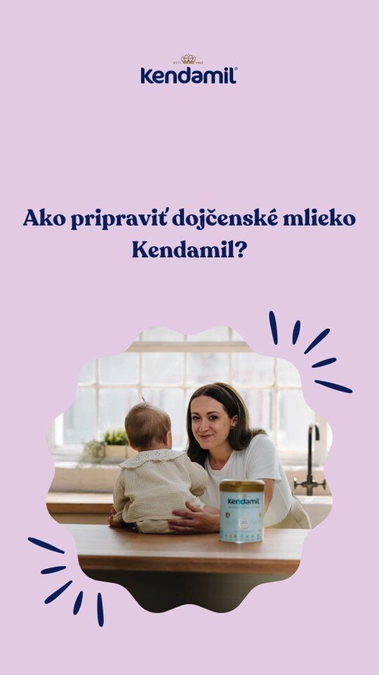 🍼Ako pripraviť dojčenské mlieko Kendamil🍼

1. Umyte si ruky a sterilizujte fľaštičku a cumlík 🧼🍼:
- Dojčatá sú citlivé na baktérie. Sterilizujte fľaštičku a cumlík varom vo vode 3-5 minút alebo v parnom sterilizátore.

2. Prevarte dojčenskú vodu a nechajte ju vychladnúť max 30 minút 💧🔥⏳:
- Použite balenú dojčenskú vodu, prevarte ju a nechajte vychladnúť. Nepoužívajte opakovane prevarenú alebo chemicky zmäkčenú vodu.

3. Nalejte vodu do fľaštičky, pridajte odmerky prášku, uzavrite a dôkladne premiešajte 🍼👶:
- Dodržujte odporúčané dávkovanie na obale. Správne množstvo zaistí bábätku dostatok živín.

4. Pred podávaním skontrolujte teplotu mlieka na zápästí 🌡️🤲:
- Pred podaním skontrolujte teplotu mlieka kvapkou na zápästí. Malo by byť teplé, ale nie horúce.

5. Nedojedené mlieko znova nedávajte ⏲️🚫:
- Pripravené mlieko spotrebujte do 2 hodín. Zvyšky zlikvidujte a nikdy neohrievajte znova.

#kendamil #naplno #bezkompromisov #rodičovstvo
#Kendamil #KendamilSK #KendamilPremium
NAPLNO*
*neobsahuje žiadne kompromisy