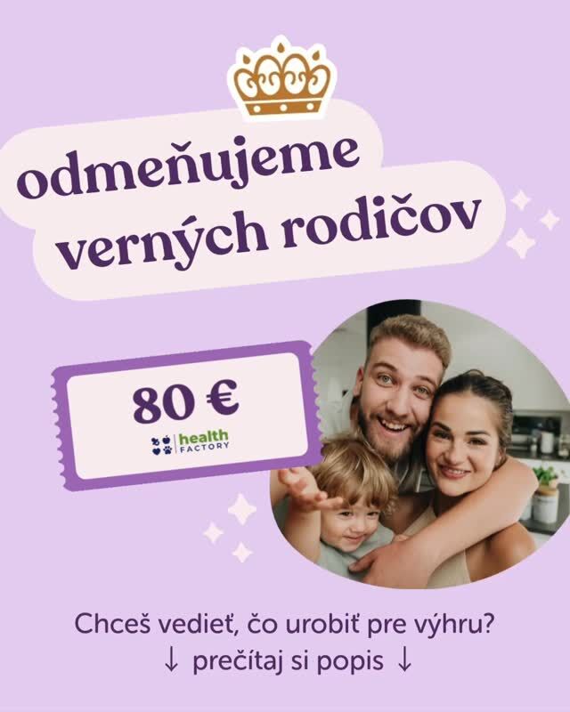 Nezabudni, že ODMENUJEME VERNÝCH RODIČOV! 🎉

A tentokrát dvíhame výhru! 🤑 Hrá sa o voucher na 80 € do nášho e-shopu @healthfactory_sk. Takto chceme odmeniť našich verných Kendarodičov, ktorí pravidelne lajkujú, komentujú a zdieľajú naše príspevky. 🫶

Ďalšie žrebovanie prebehne na začiatku budúceho mesiaca na tomto profile, keď vyžrebujeme jedného rodiča, ktorý je súčasťou našej Kendarodiny a pravidelne s nami drží krok. Tak nezabudni – každá reakcia sa počíta. 💜