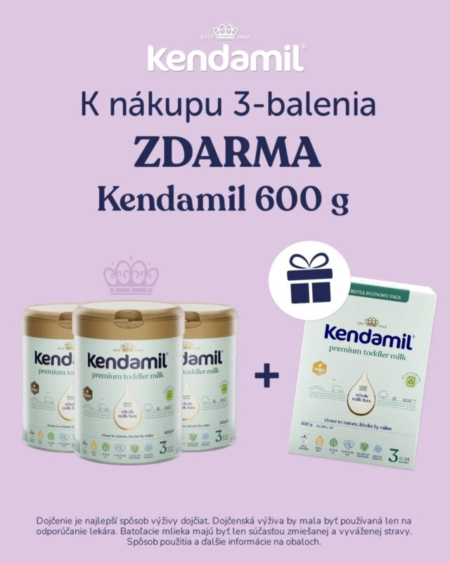 Naše plechovky Kendamil Premium už poznáte. Ale viete, že teraz máme novinku - praktické 600g balenia v papierovej krabičke? Rovnaká prémiová receptúra, ktorú bábätká milujú, len v novej, skladnejšej podobe.

A teraz pozor, máme pre vás špeciálnu ponuku:
Kúpte 3x plechovku Kendamil Premium za výhodnú cenu a získajte 1x 600g balenia ZADARMO. 💙

💬 Pretože keď ide o vaše dieťa, kompromisy nie sú na mieste. Či už preferujete plech alebo papierové balenie - Kendamil je vždy tou najlepšou voľbou.

📦Akcia platí do 22. 6. 2025
❗️Platí iba na stages 2, 3 a 4

#Kendamil #Kendamilsk #KendamilPremium #PreTyNajmilovanějšie #kendamilsk #mleko #plnotucnemlieko #babatko #mojebabatko #prebabatko #prebabatka #naplno #bezkompromisov #rodičovstvo